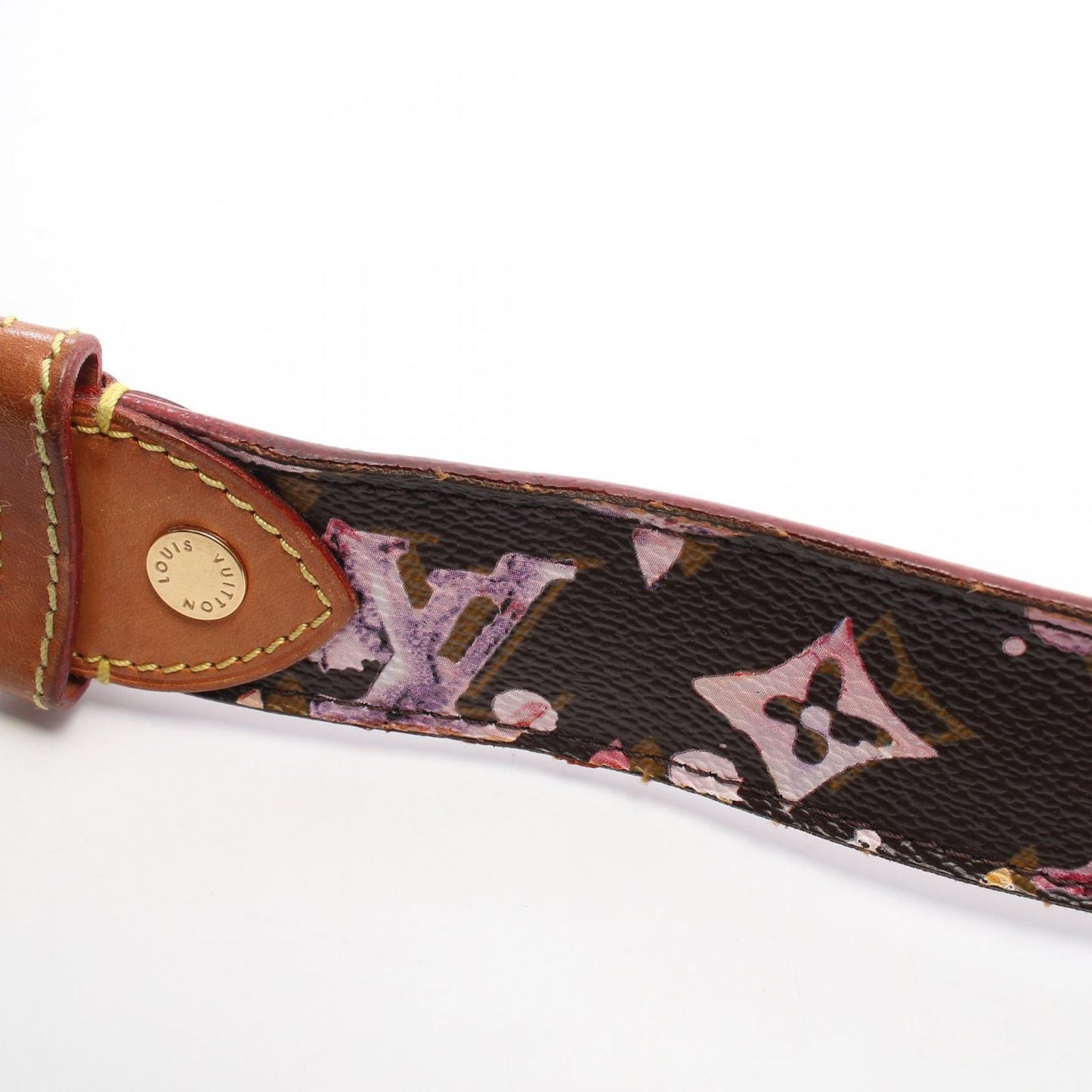 Louis Vuitton Belt Ceinture Monogram Water Color Gold Leather Canvas — view 9
