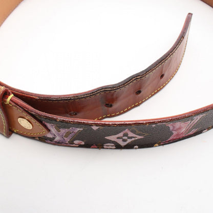 Louis Vuitton Belt Ceinture Monogram Water Color Gold Leather Canvas — view 6