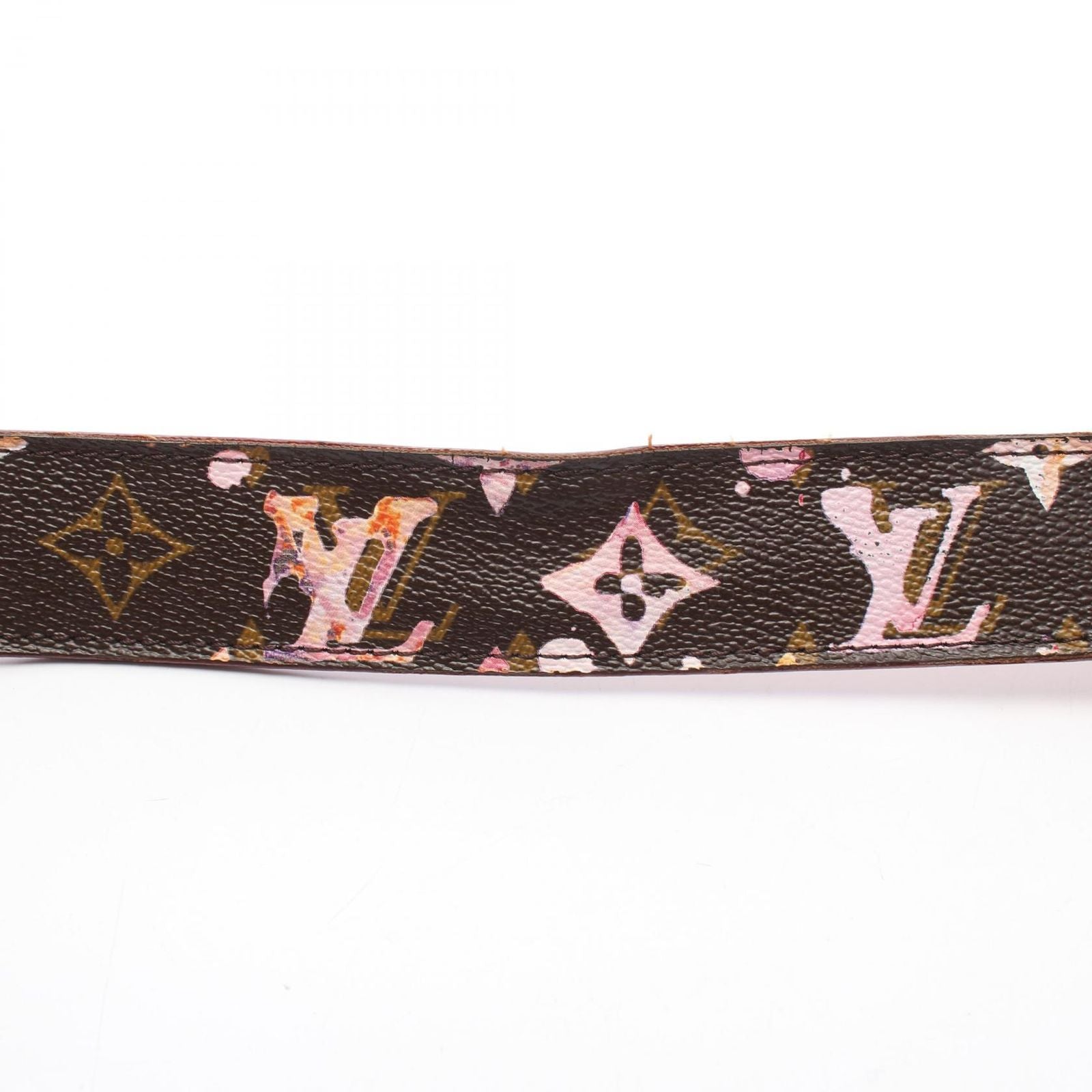 Louis Vuitton Belt Ceinture Monogram Water Color Gold Leather Canvas — view 8