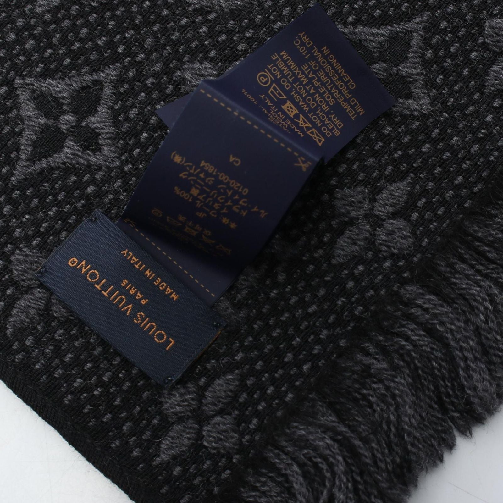 Louis Vuitton Scarf Echarpe Monogram Classic Anthracite Wool — view 5