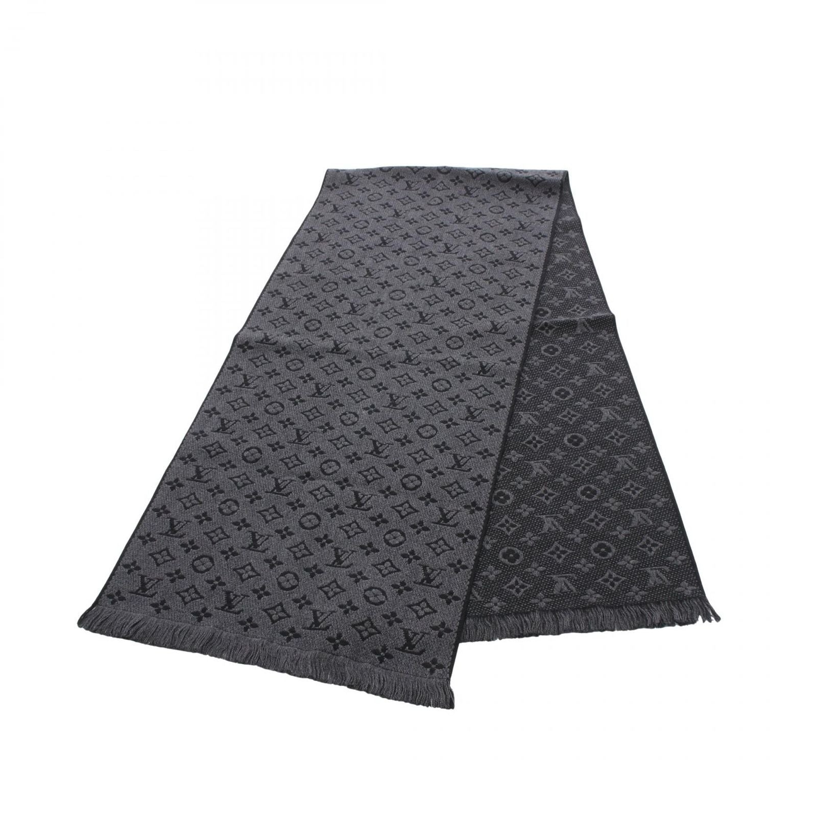 Louis Vuitton Scarf Echarpe Monogram Classic Anthracite Wool
