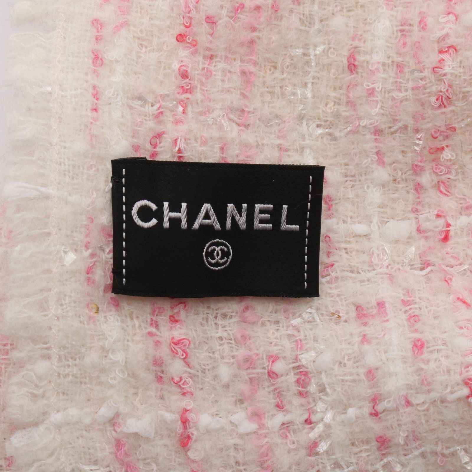 Chanel Scarf CC Logo Sequin Wool Nylon — view 2