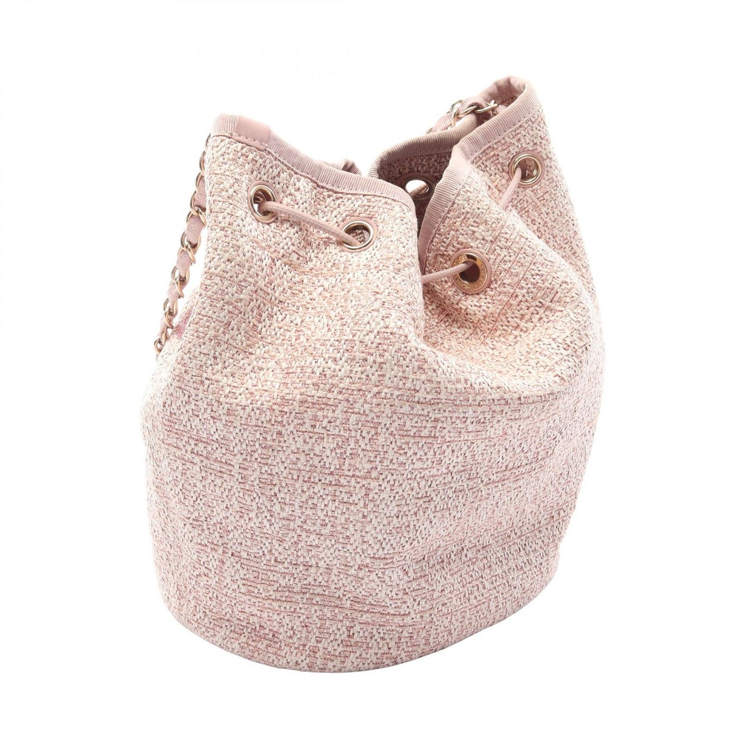 Chanel Shoulder Bag Deauville Pink Leather Drawstring — view 2