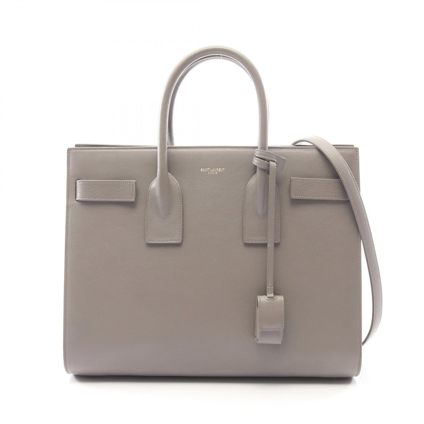 Saint Laurent Paris Handbag Classic Sac de Jour 2-Way Gray Leather Small