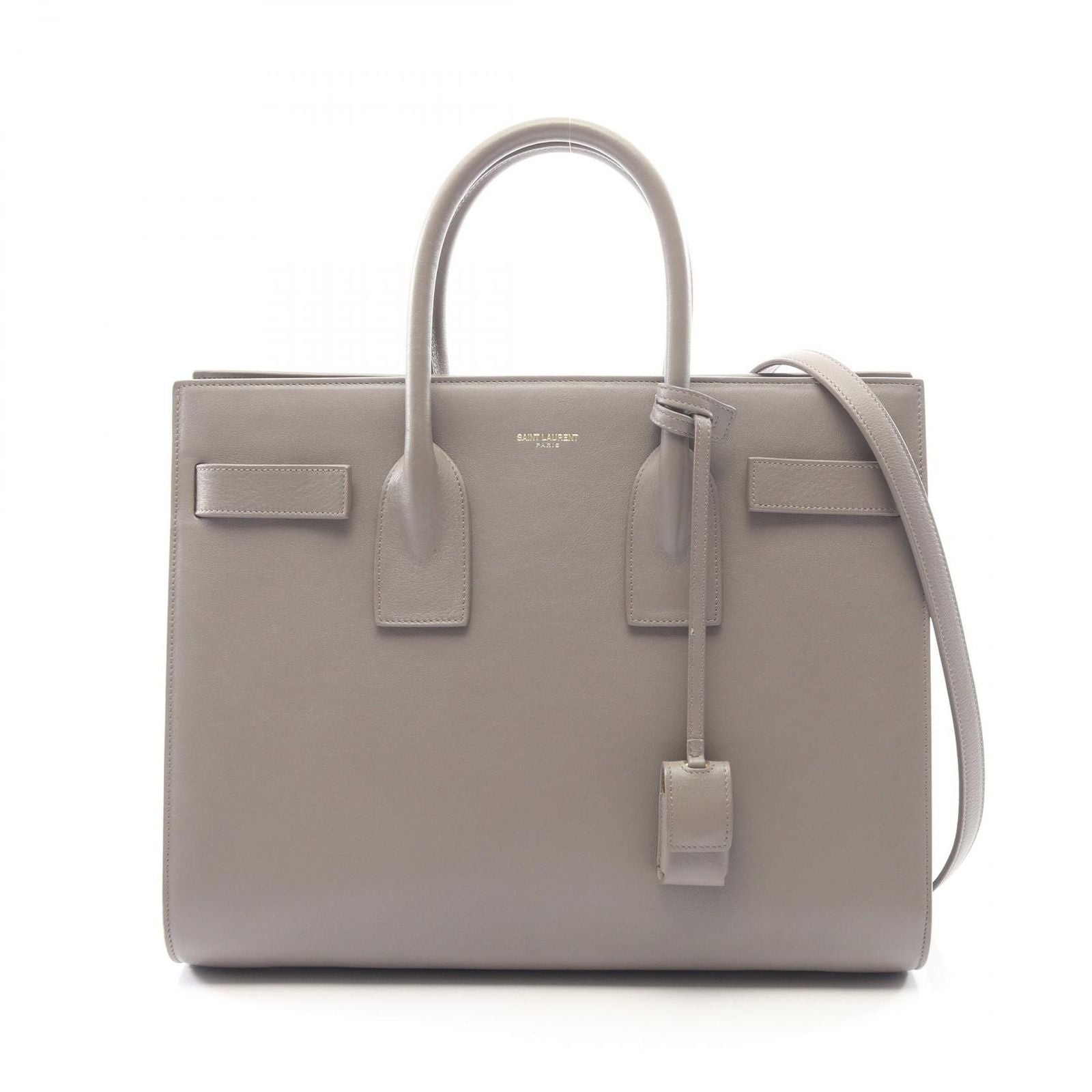 Saint Laurent Paris Handbag Classic Sac de Jour 2-Way Gray Leather Small
