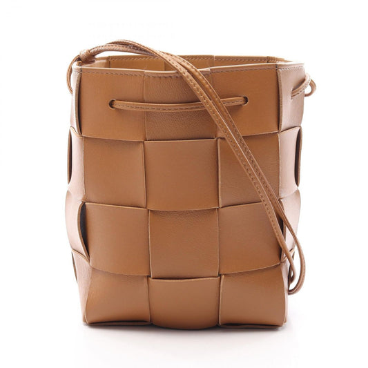 Bottega Veneta Shoulder Bag Small Cassette Camel Leather