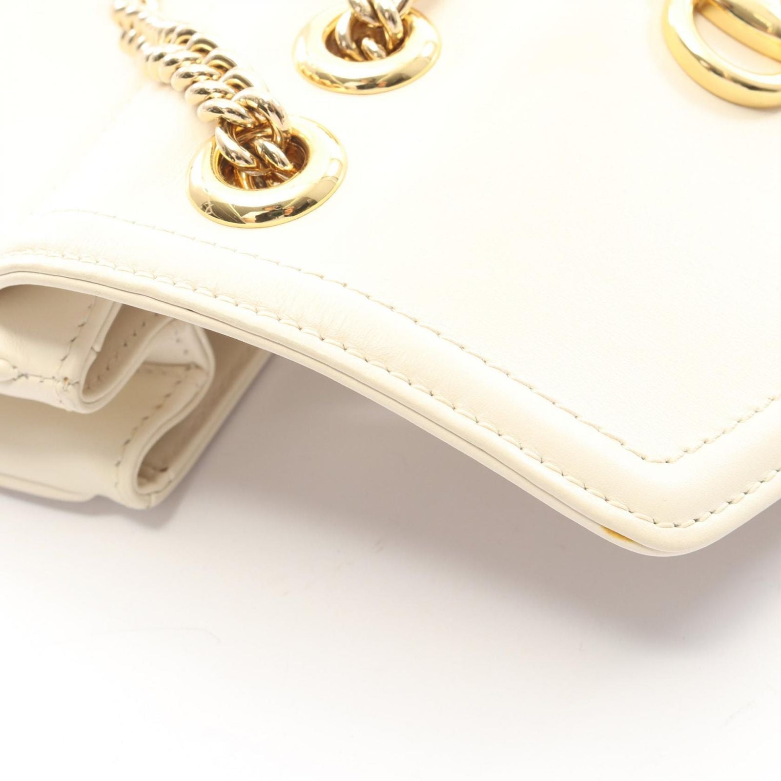 Gucci Shoulder Bag Raja Tiger Head White Leather Chain — view 8