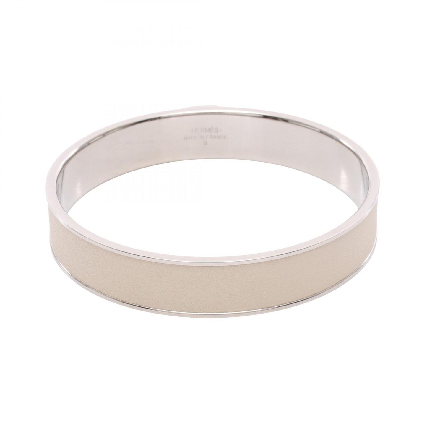 Hermes Bangle Stainless Steel Leather Bracelet — view 2
