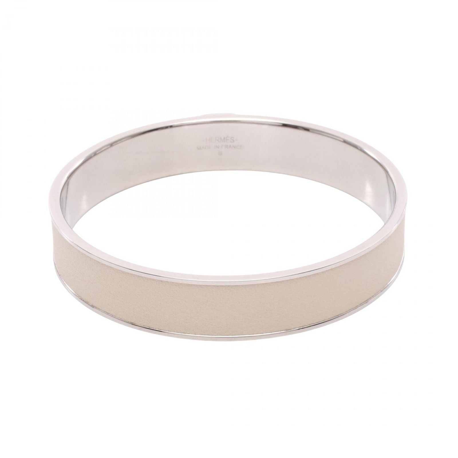 Hermes Bangle Stainless Steel Leather Bracelet — view 2