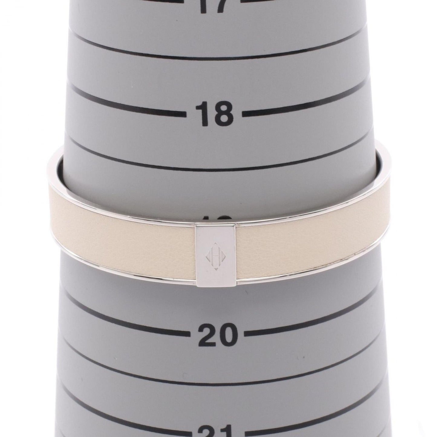 Hermes Bangle Stainless Steel Leather Bracelet — view 4
