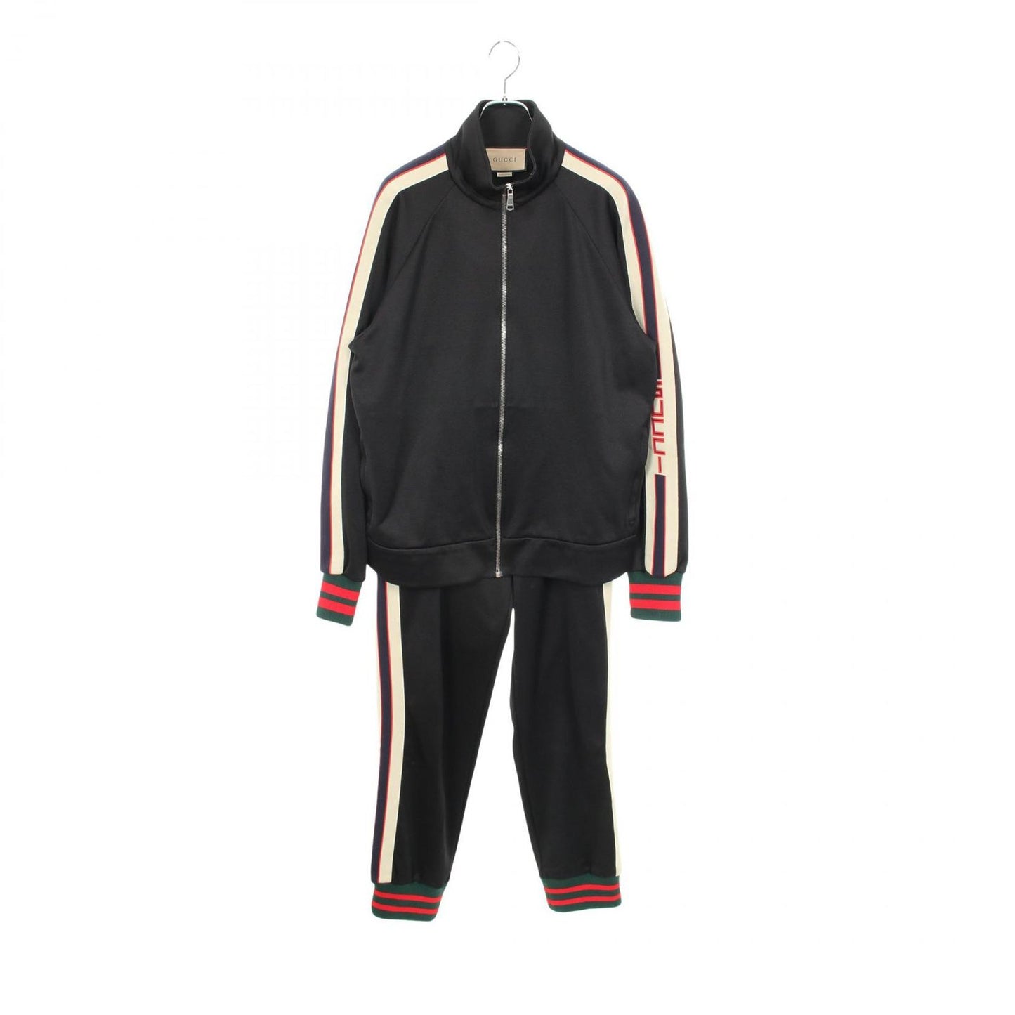 Gucci Set Web Line Technical Jersey Track Jacket Pants Black Cotton Set