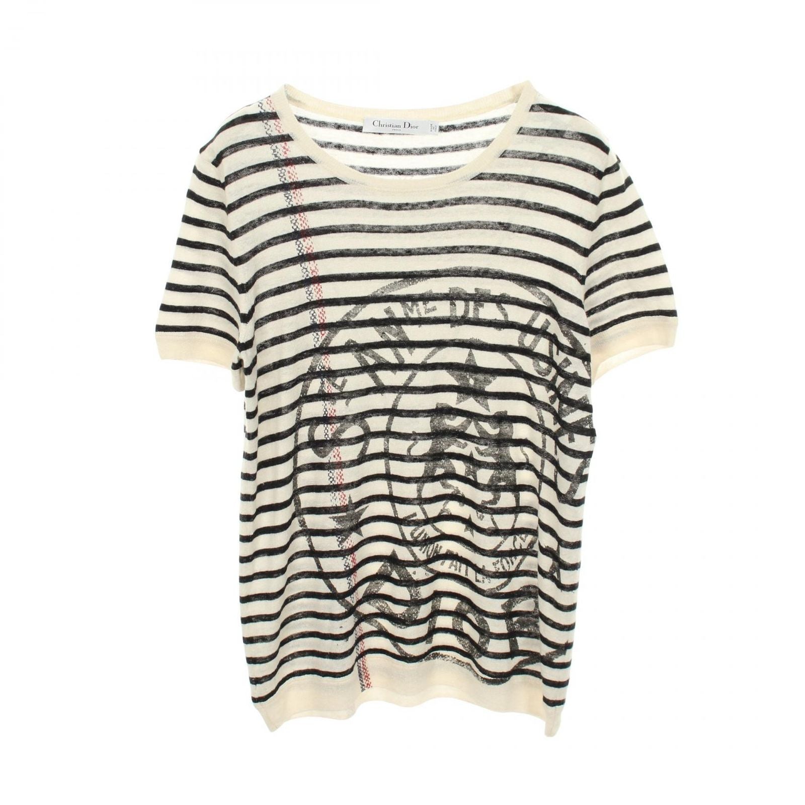 Dior Knit L'umion Fait a Force Short Sleeve Fabric Cashmere Sweater