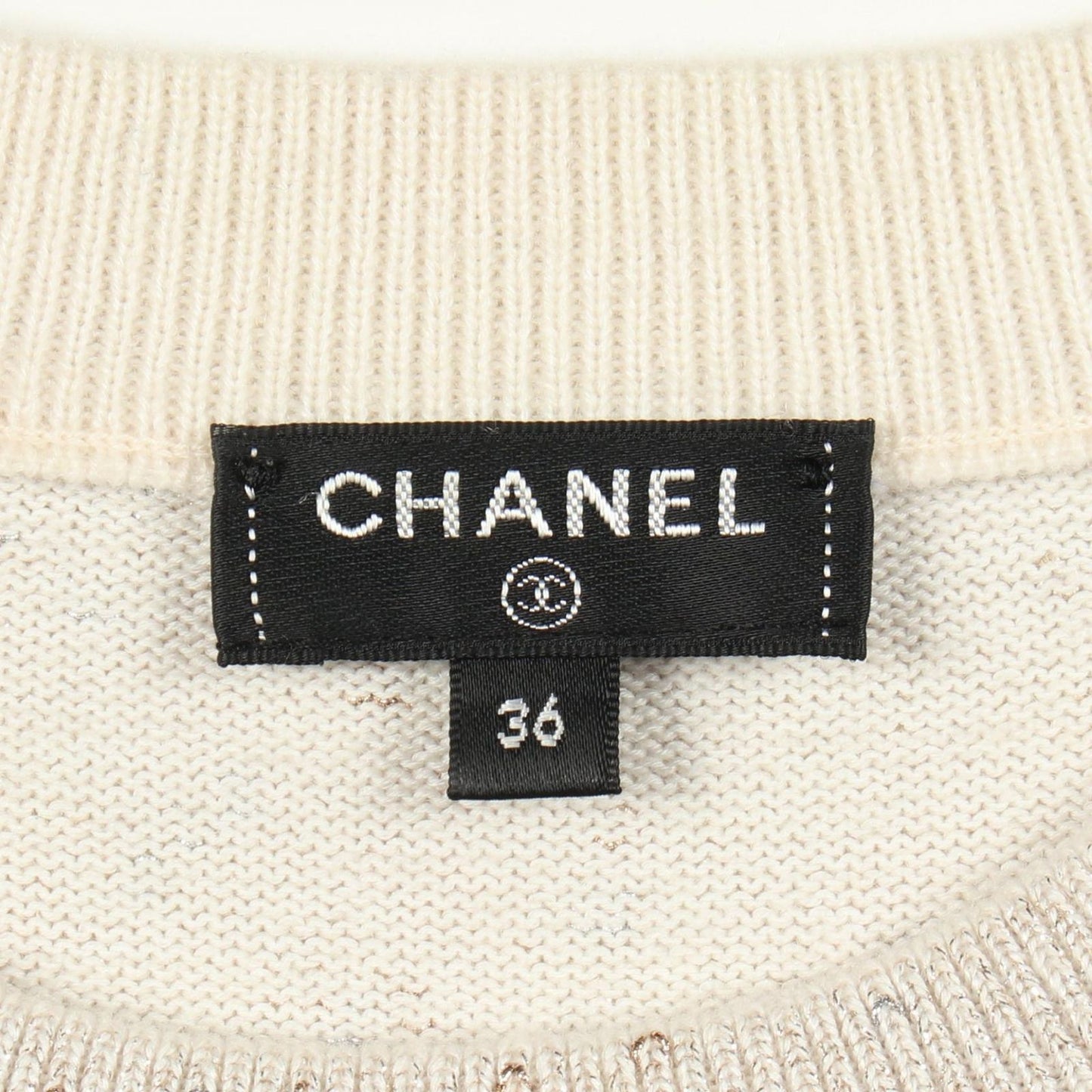 Chanel Knit Logo Cashmere Cotton Sweater — view 3