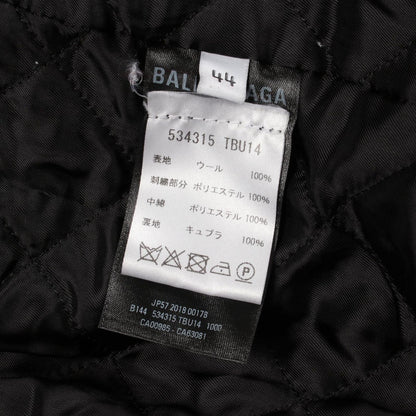 Balenciaga Logo Embroidery Fleece Wool Jacket — view 5