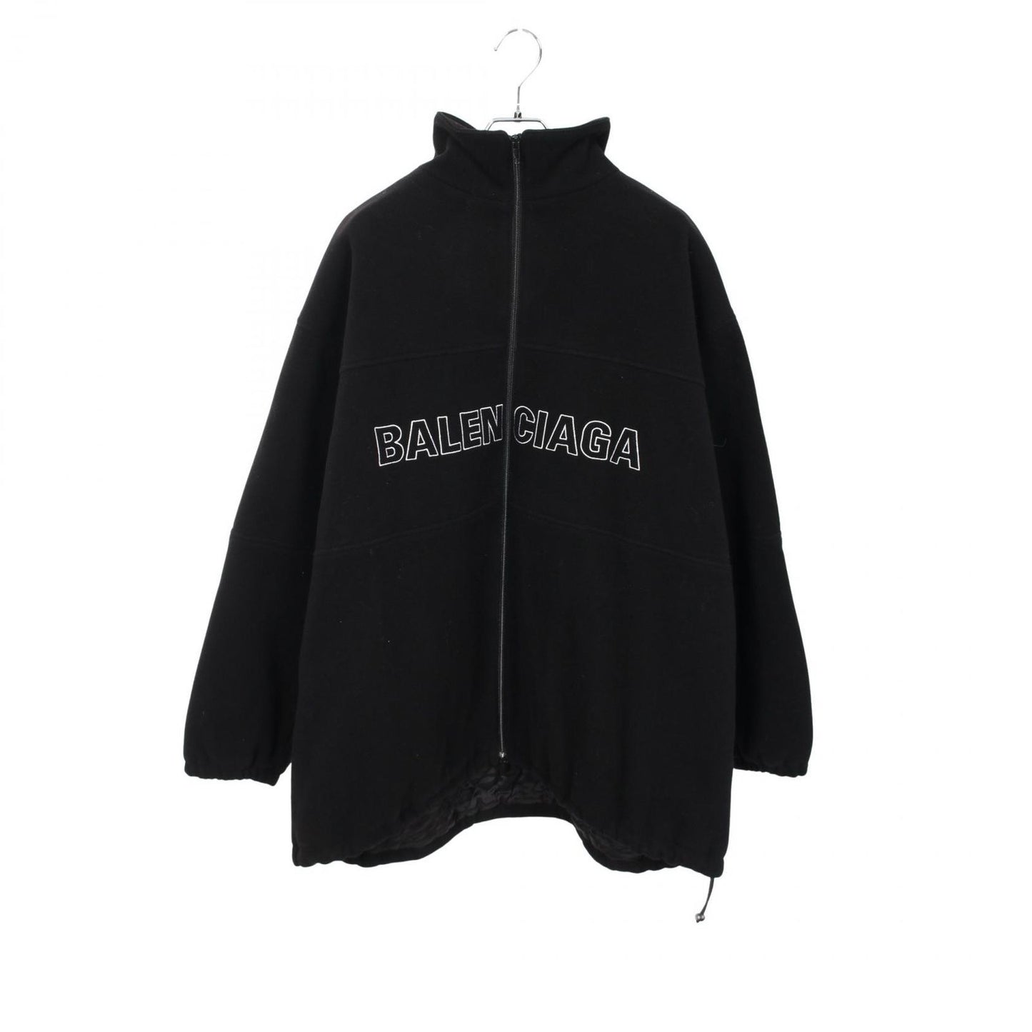 Balenciaga Logo Embroidery Fleece Wool Jacket