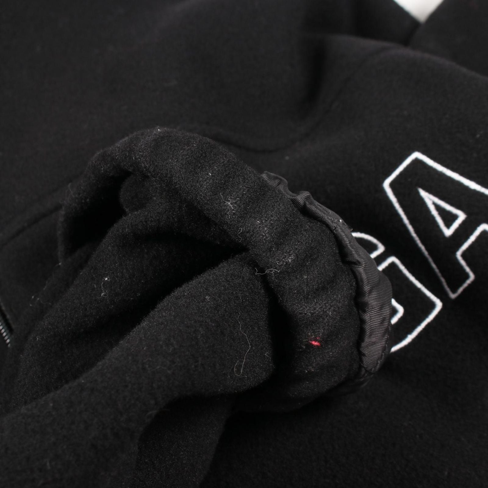 Balenciaga Logo Embroidery Fleece Wool Jacket — view 7