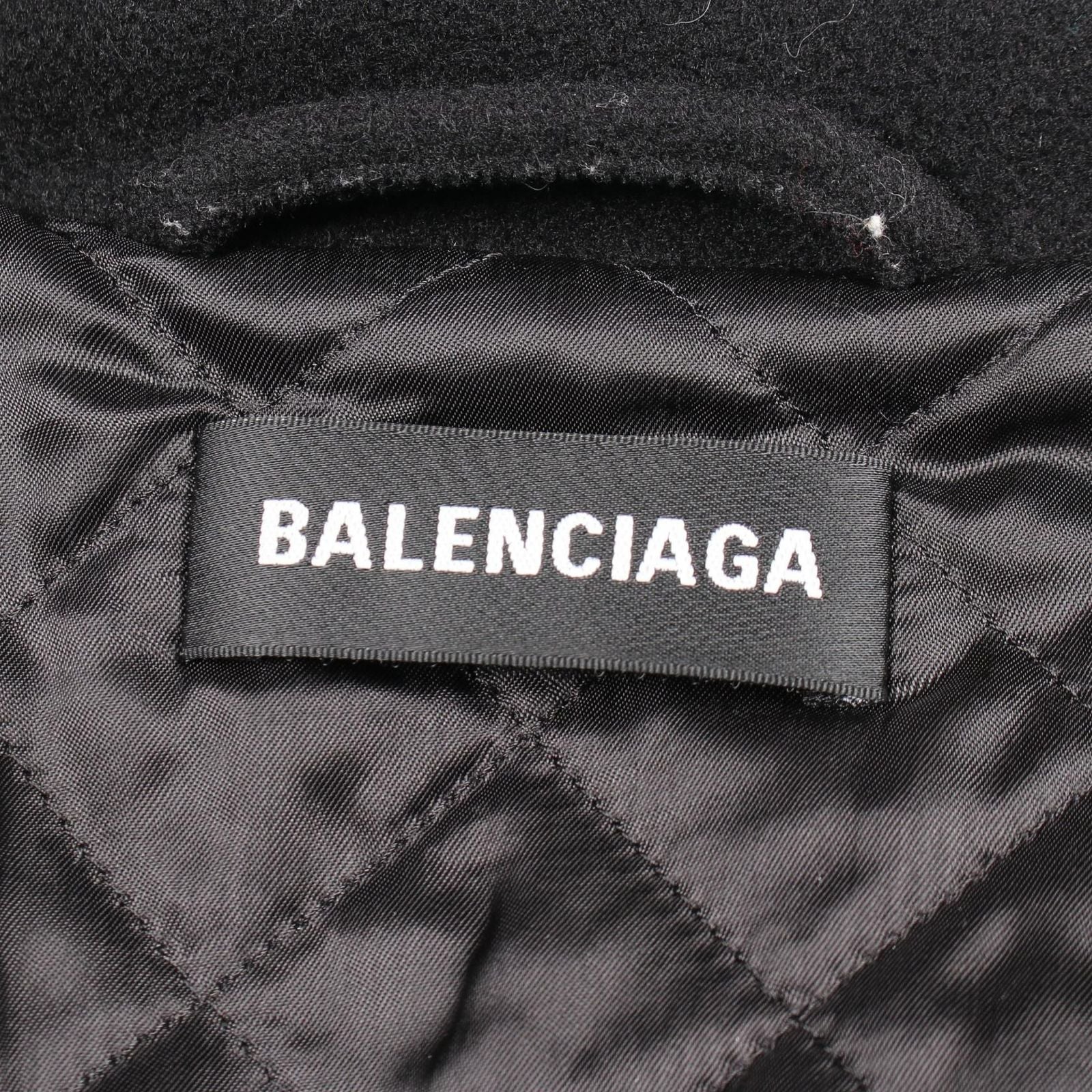 Balenciaga Logo Embroidery Fleece Wool Jacket — view 3