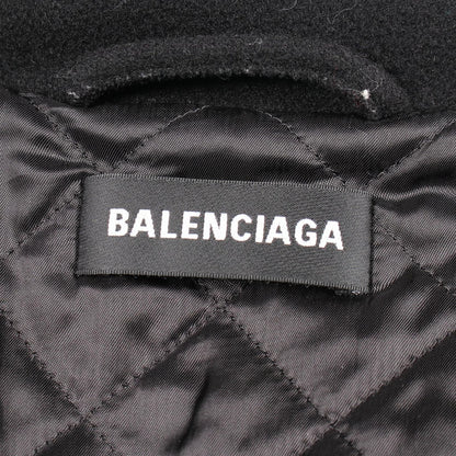 Balenciaga Logo Embroidery Fleece Wool Jacket — view 3