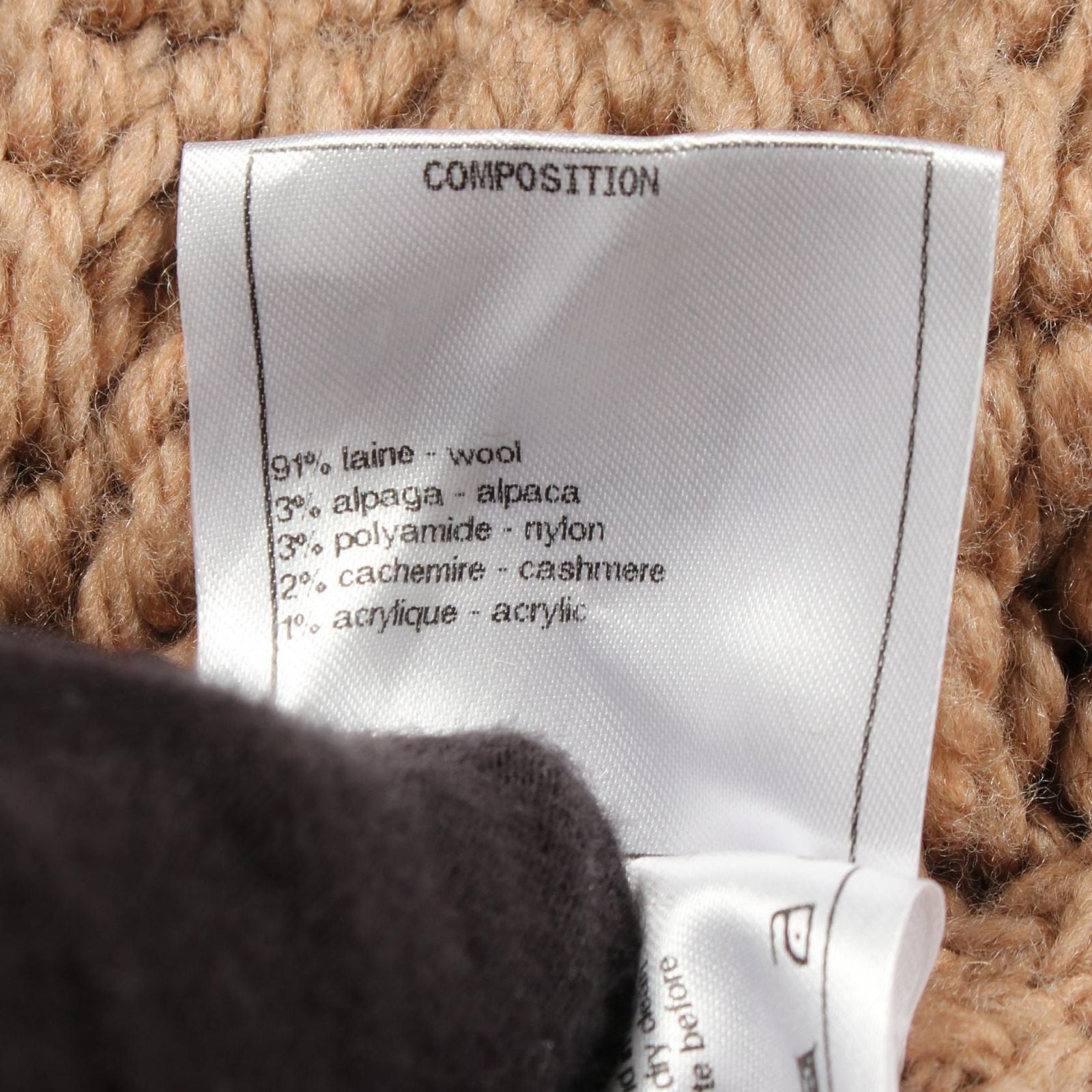 Chanel Knit Cable Beige Wool Sweater — view 4