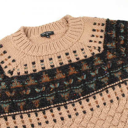 Chanel Knit Cable Beige Wool Sweater — view 8