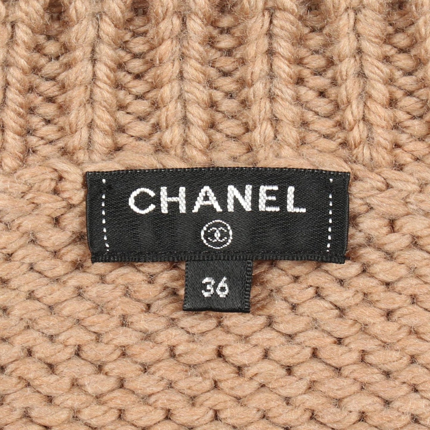 Chanel Knit Cable Beige Wool Sweater — view 3