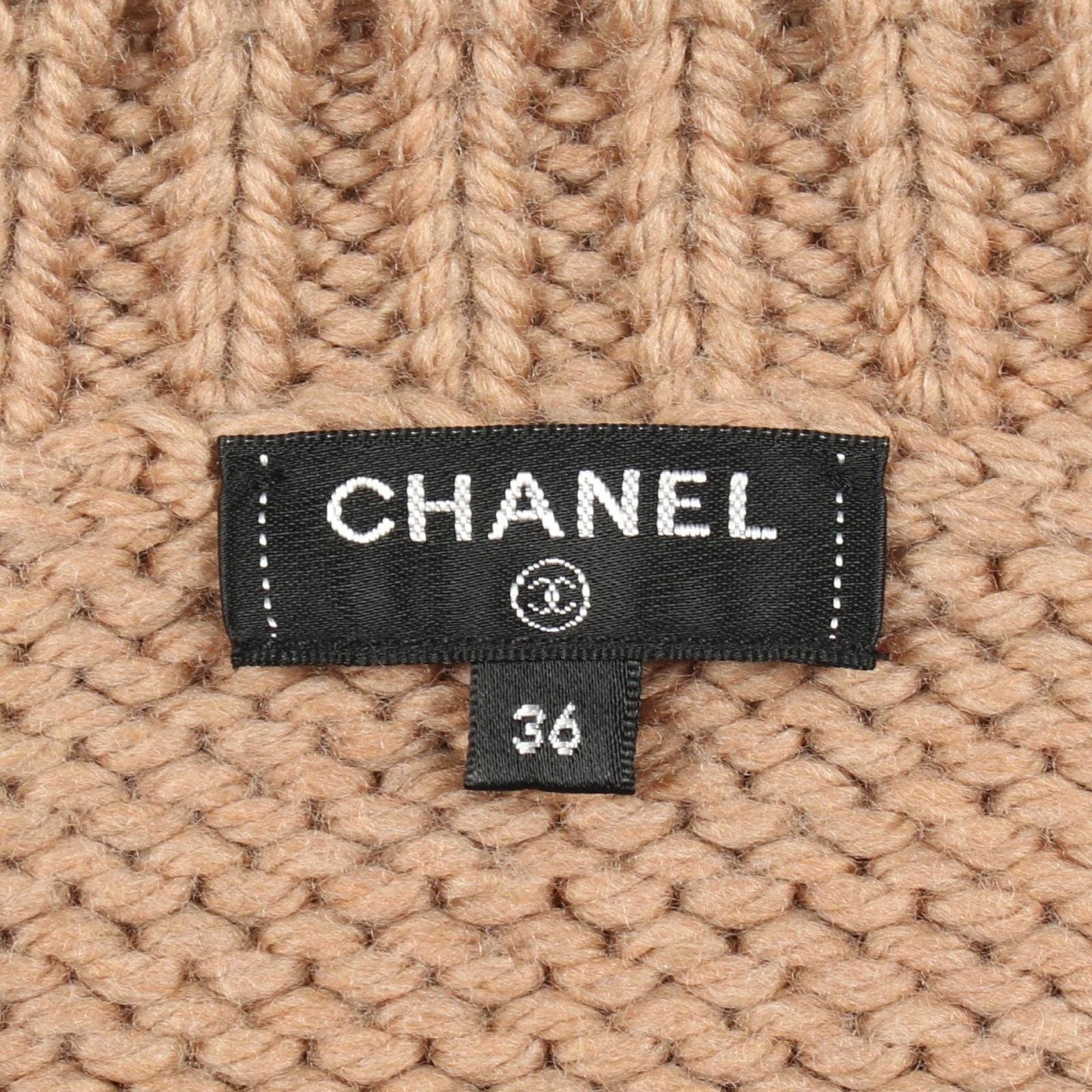 Chanel Knit Cable Beige Wool Sweater — view 3