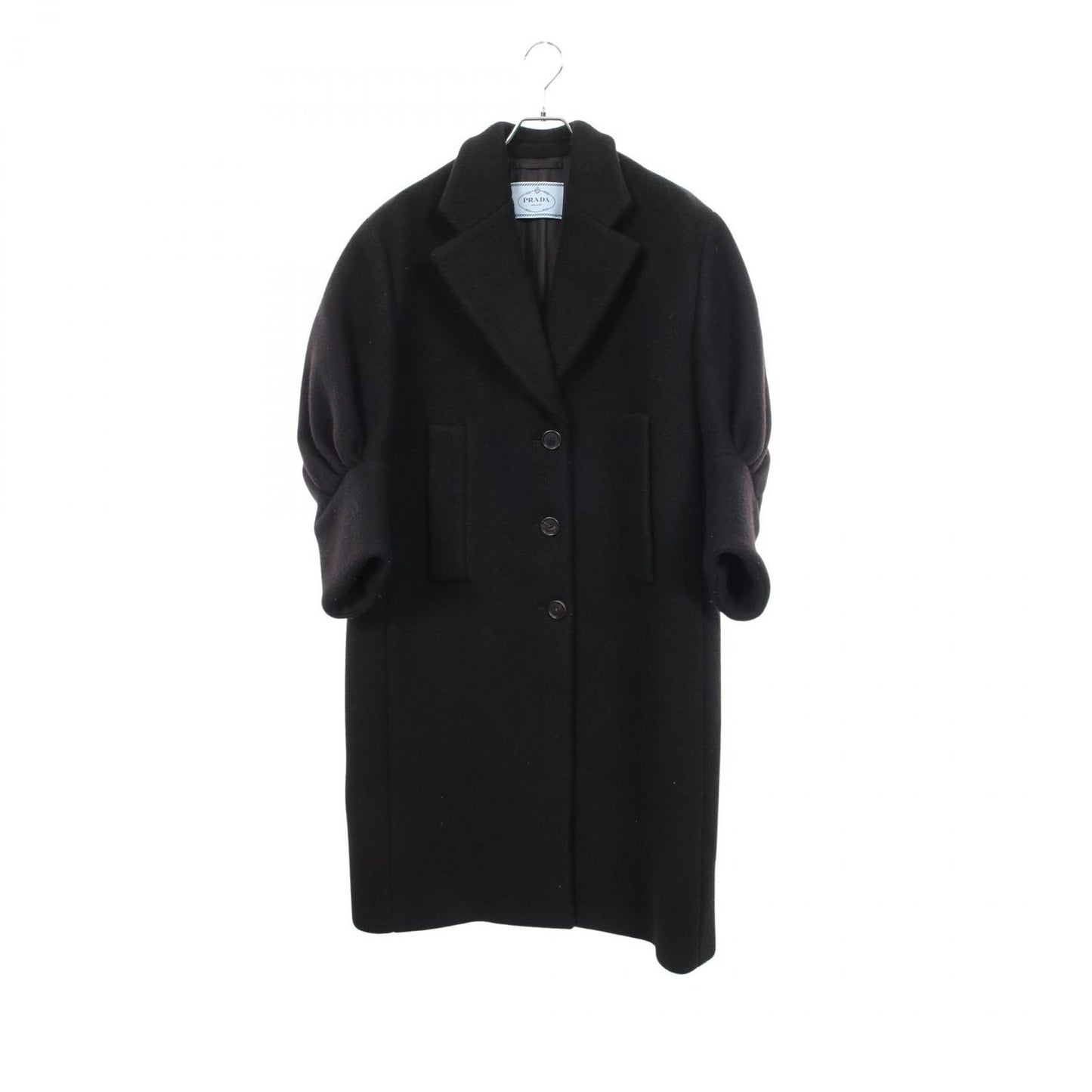 Prada Puff Sleeve Wool Cashmere Coat