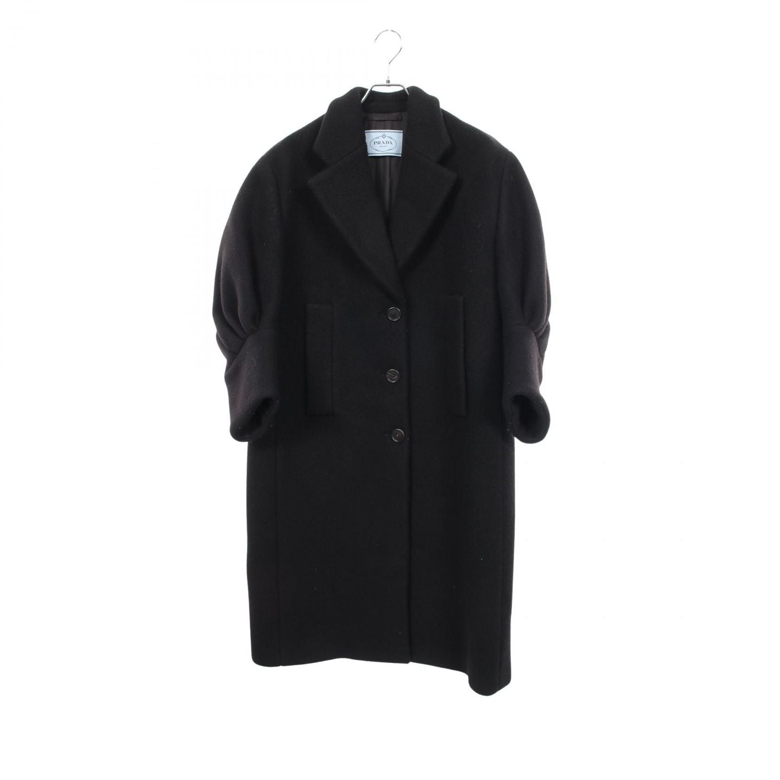 Prada Puff Sleeve Wool Cashmere Coat
