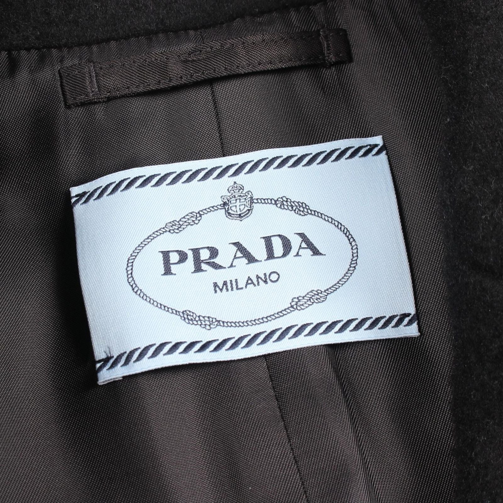 Prada Puff Sleeve Wool Cashmere Coat — view 3