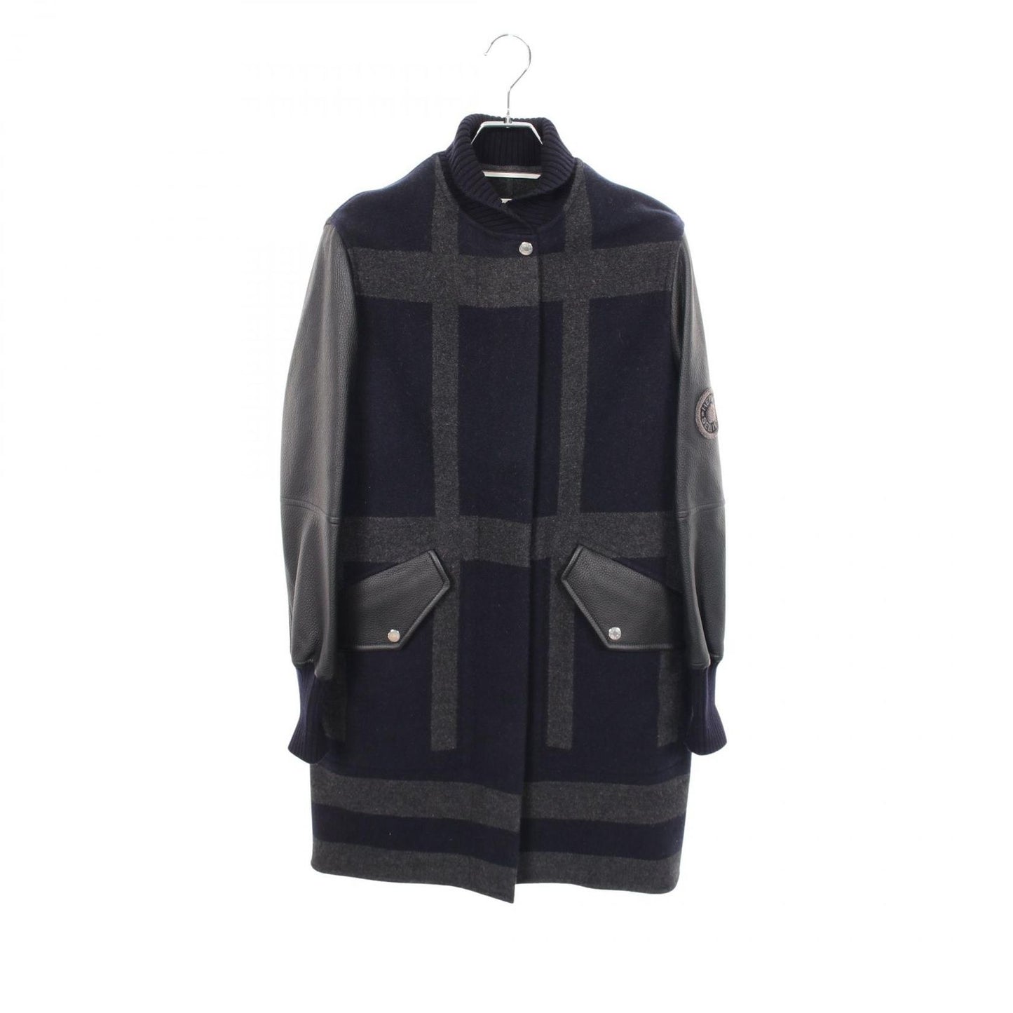 Hermes Varsity Jacket Navy Cashmere Leather Coat