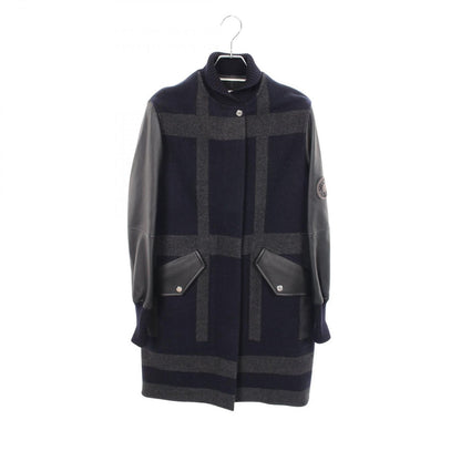 Hermes Varsity Jacket Navy Cashmere Leather Coat