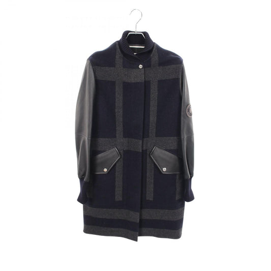 Hermes Varsity Jacket Navy Cashmere Leather Coat