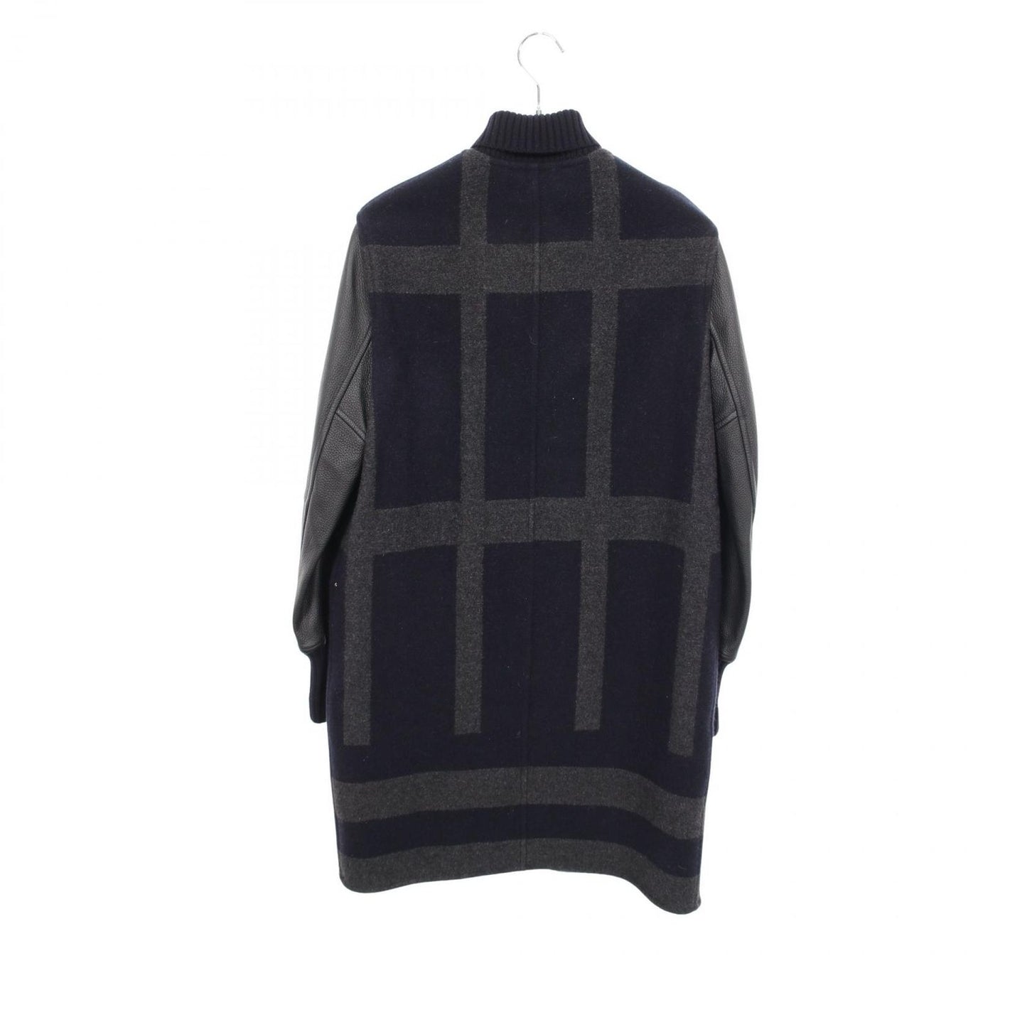 Hermes Varsity Jacket Navy Cashmere Leather Coat — view 2