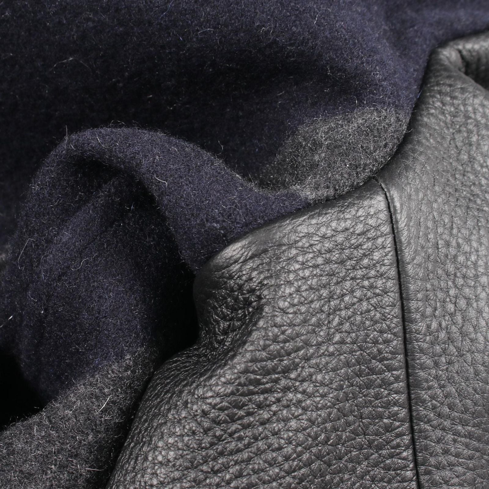 Hermes Varsity Jacket Navy Cashmere Leather Coat — view 7