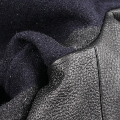 Hermes Varsity Jacket Navy Cashmere Leather Coat — view 7