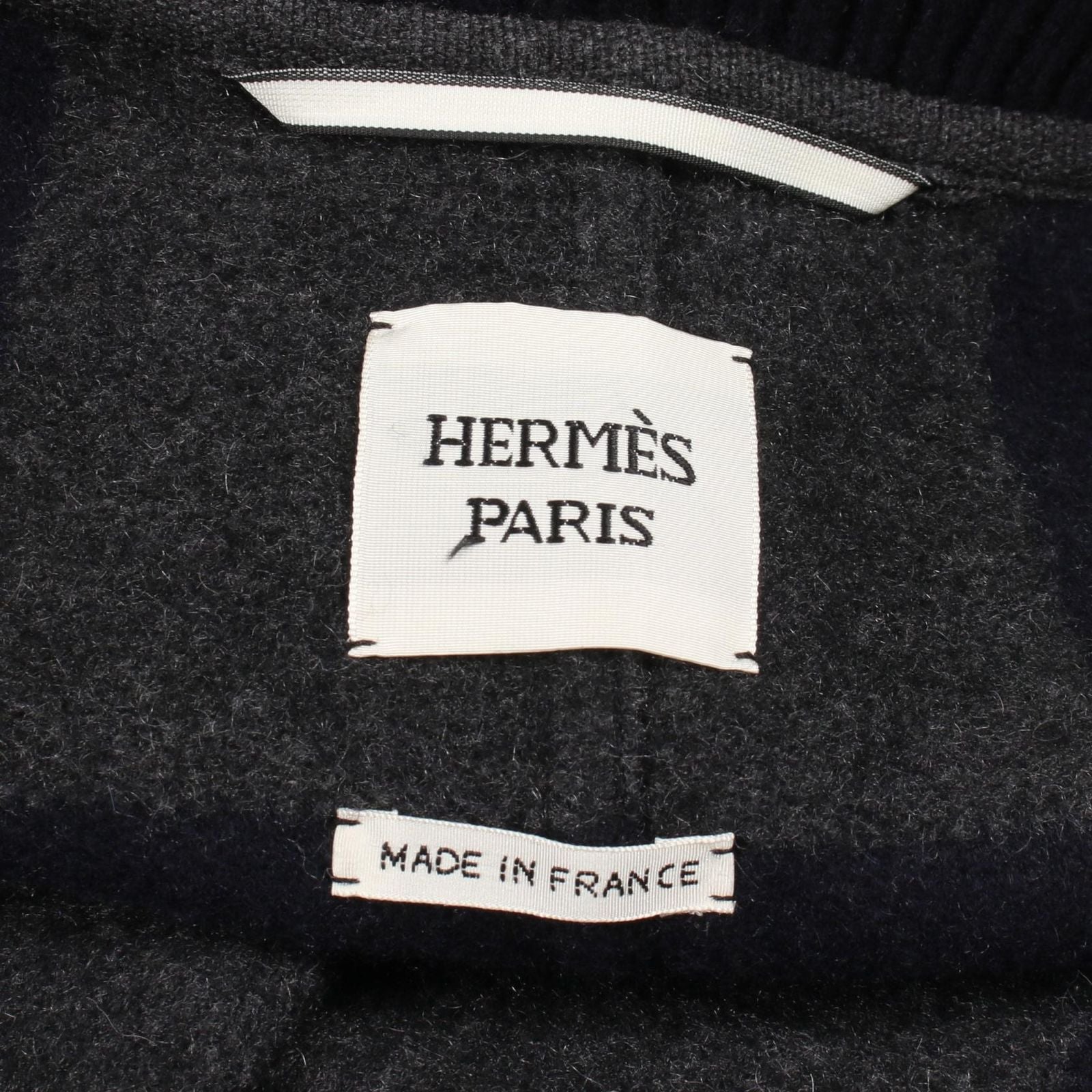 Hermes Varsity Jacket Navy Cashmere Leather Coat — view 3