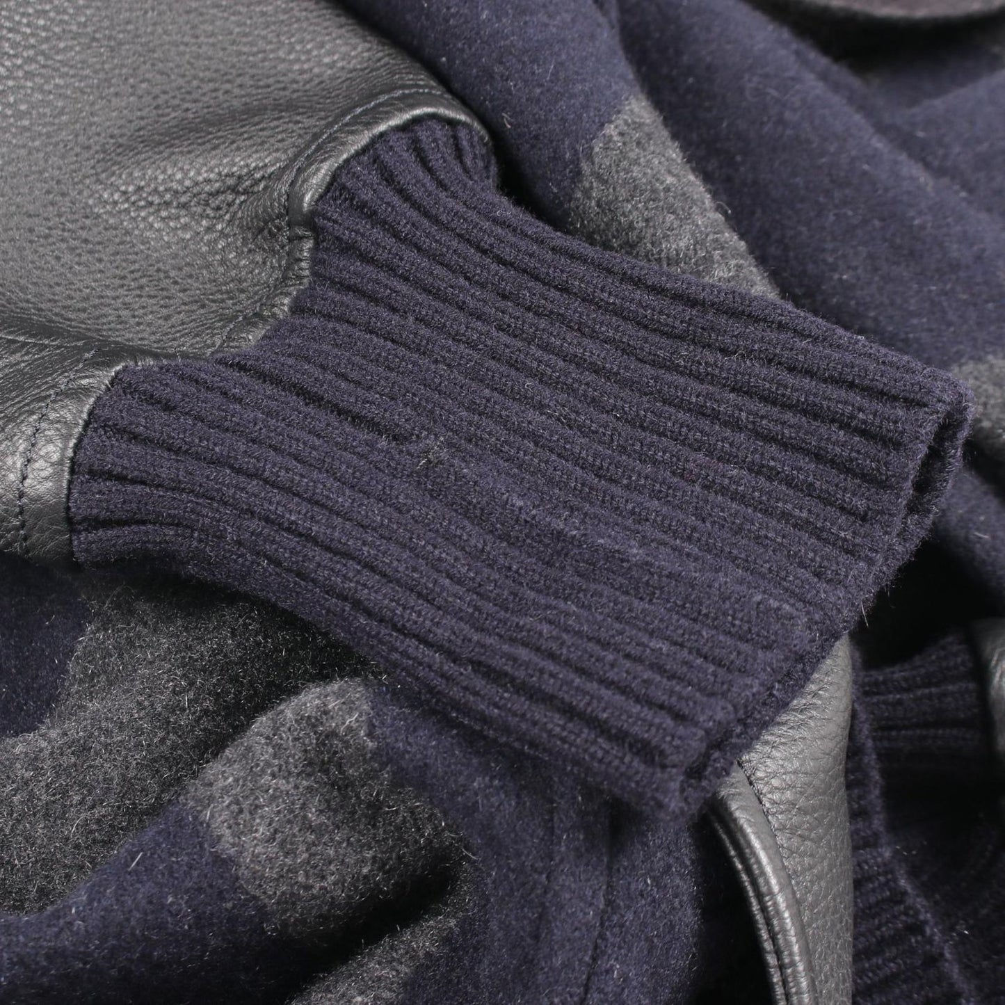 Hermes Varsity Jacket Navy Cashmere Leather Coat — view 8