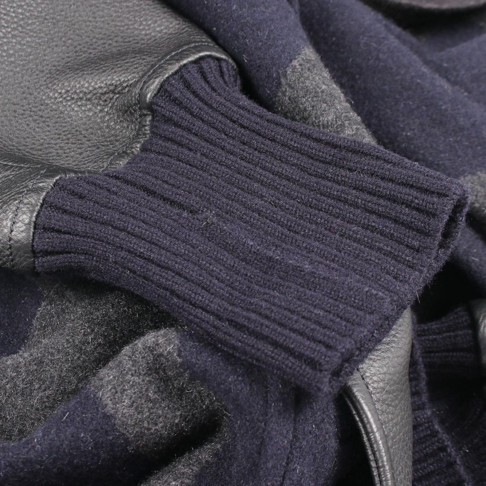 Hermes Varsity Jacket Navy Cashmere Leather Coat — view 8