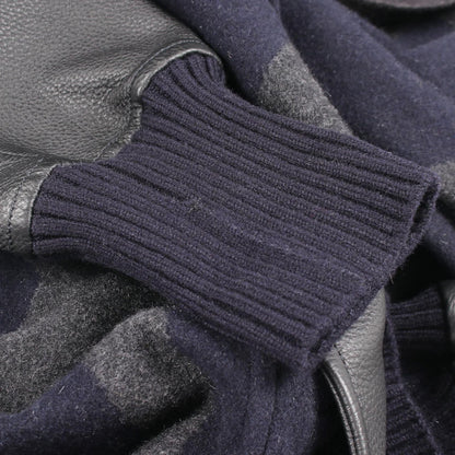 Hermes Varsity Jacket Navy Cashmere Leather Coat — view 8