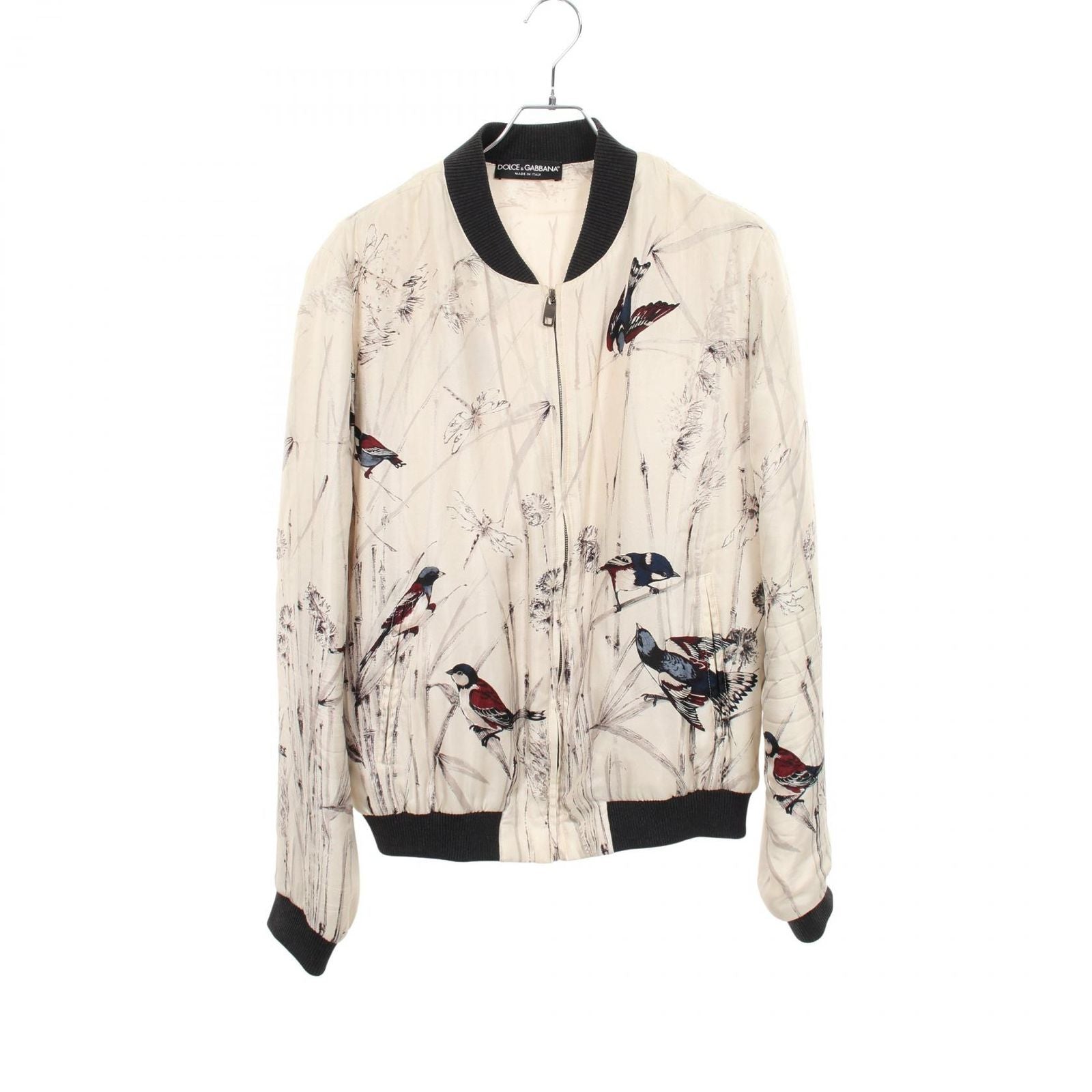 Dolce & Gabbana Jacket Bird Pattern with Padding Silk