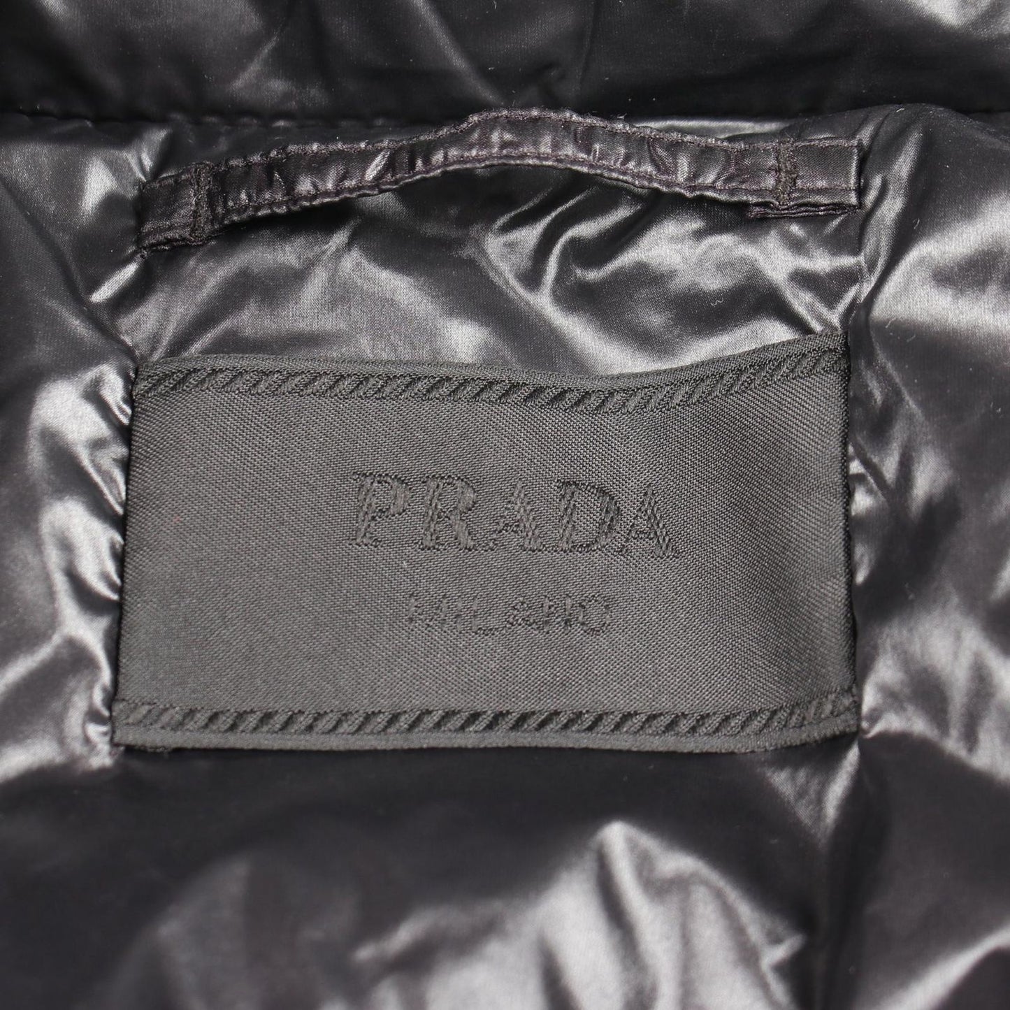 Prada Down Jacket Logo Print Hooded Black — view 3