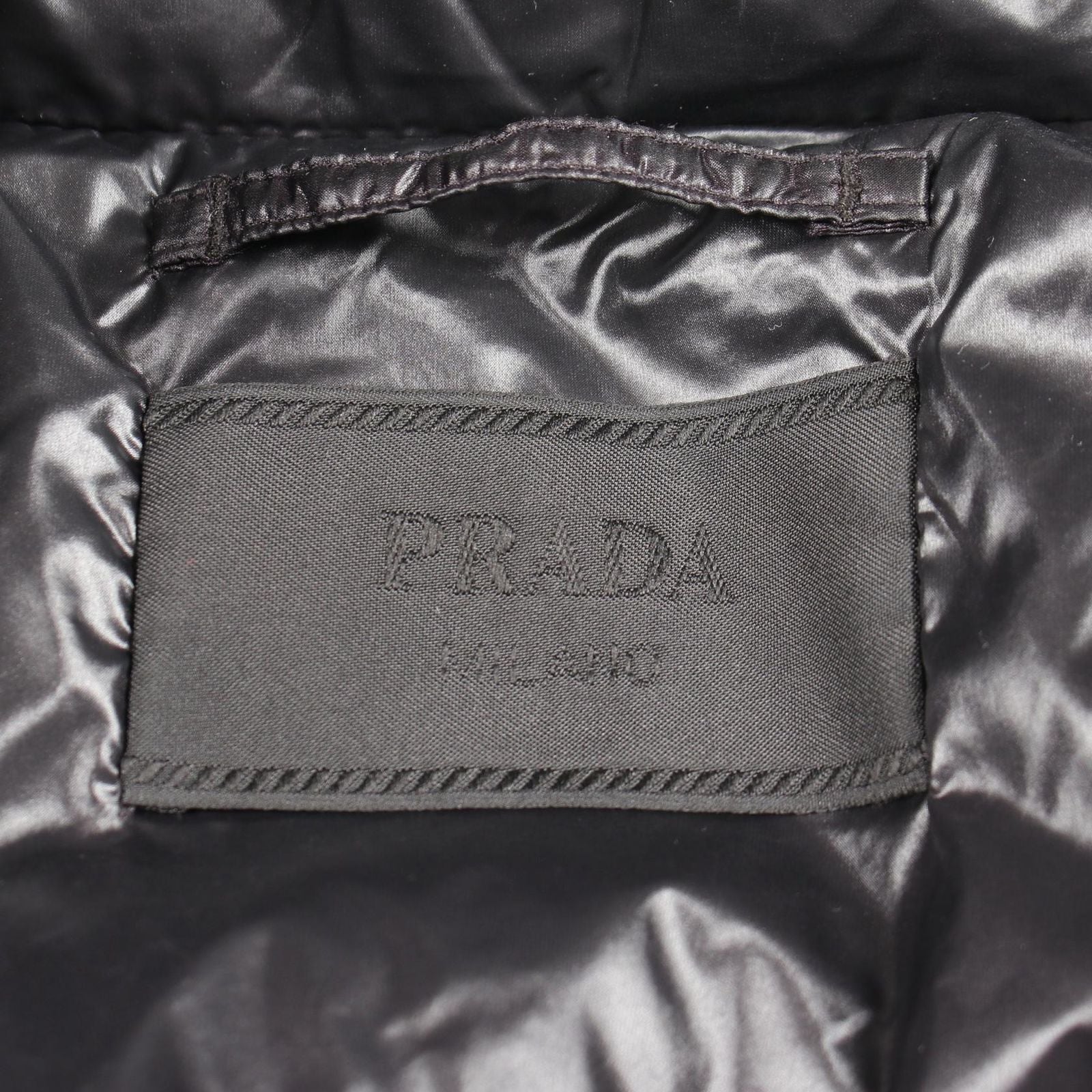 Prada Down Jacket Logo Print Hooded Black — view 3