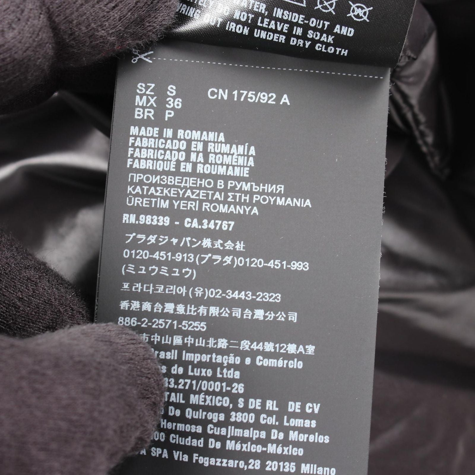 Prada Down Jacket Logo Print Hooded Black — view 4