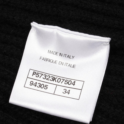 Chanel CC Logo Button Knit Black Cashmere Long Jacket — view 5