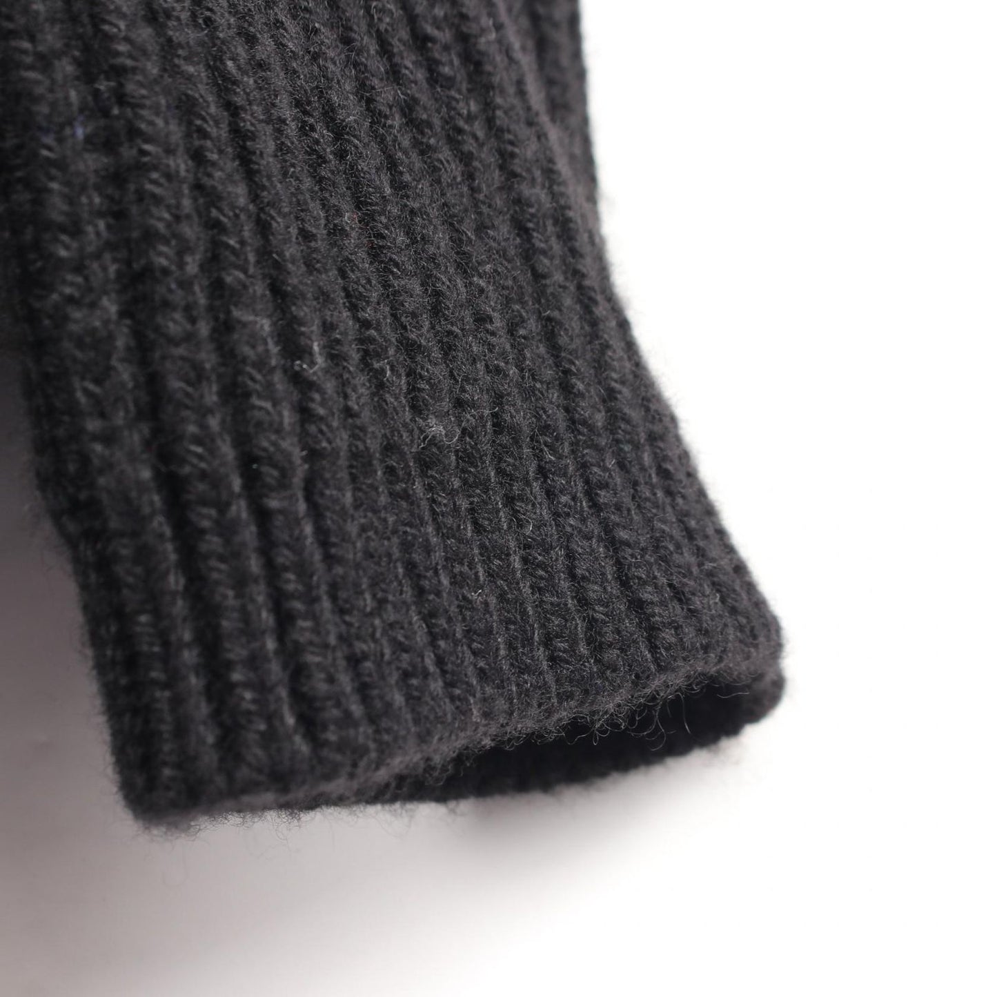 Chanel CC Logo Button Knit Black Cashmere Long Jacket — view 7