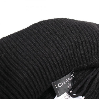 Chanel CC Logo Button Knit Black Cashmere Long Jacket — view 6