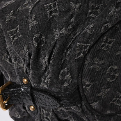 Louis Vuitton Shoulder Bag Slightly Monogram Denim Black Gold — view 8