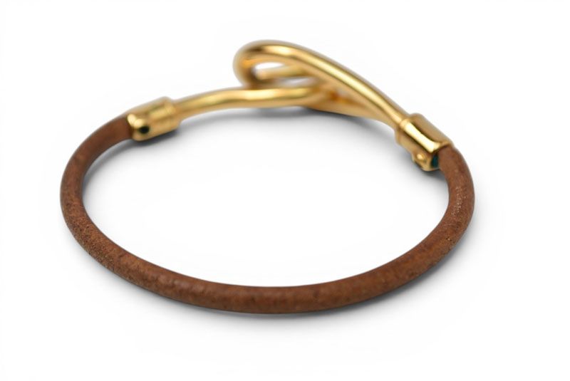 Hermes Bangle Bracelet Jumbo Choker Brown Gold — view 2