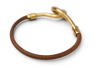 Hermes Bangle Bracelet Jumbo Choker Brown Gold — view 5
