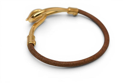 Hermes Bangle Bracelet Jumbo Choker Brown Gold — view 4